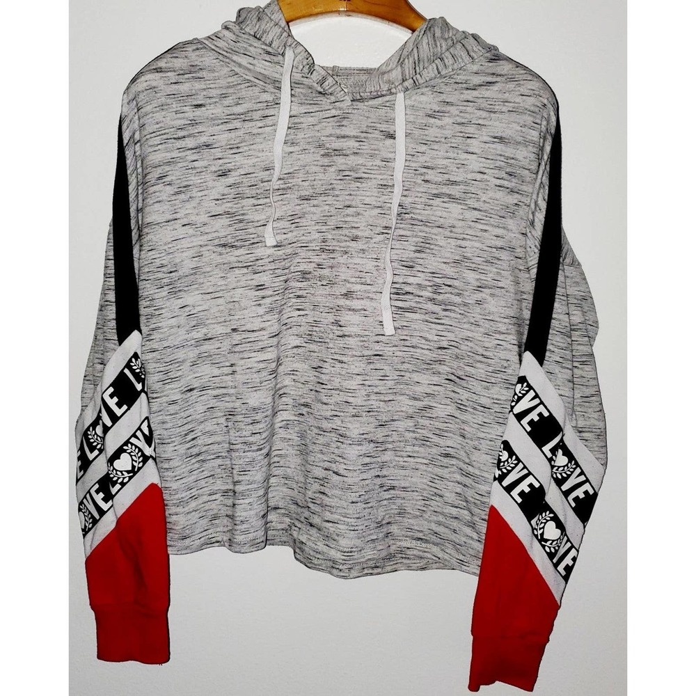 🌴5/$25🌴Grey Pullover "Love" Hoodie Sweater No Boundaries. Lightweight. Spring